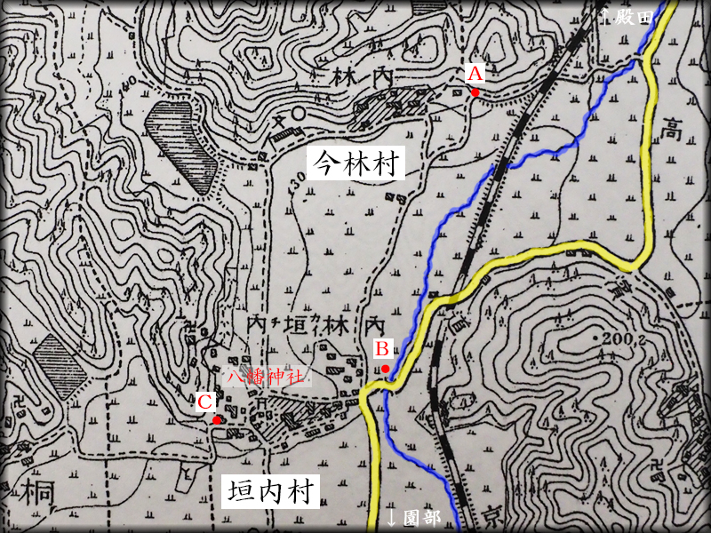 内林町の旧版地形図