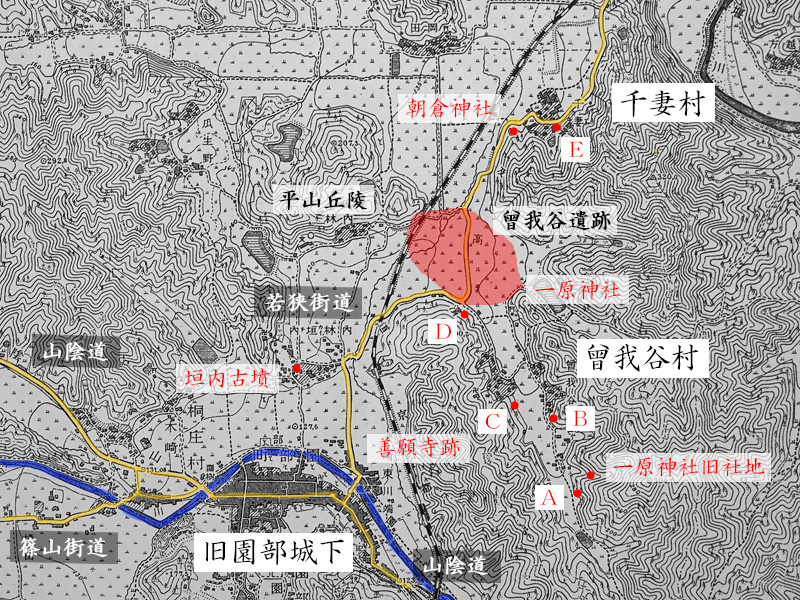 曽我谷・千妻の旧版地図